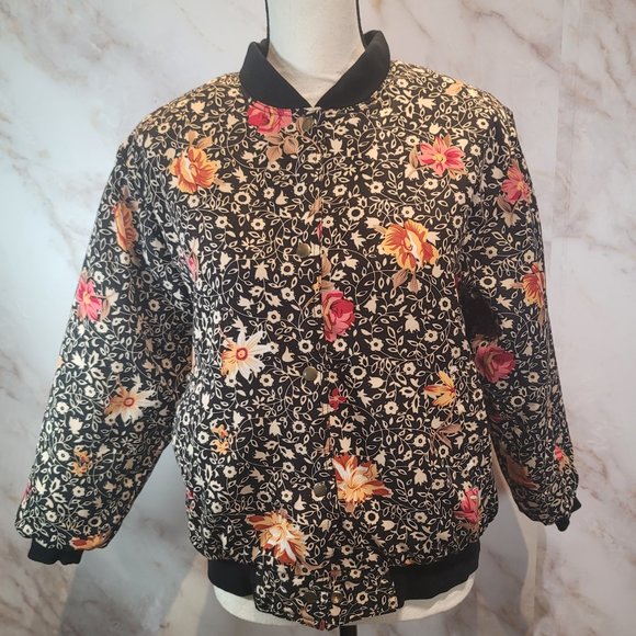 Reversible Floral Lightweight Puffer Jacket - Picture 1 of 12